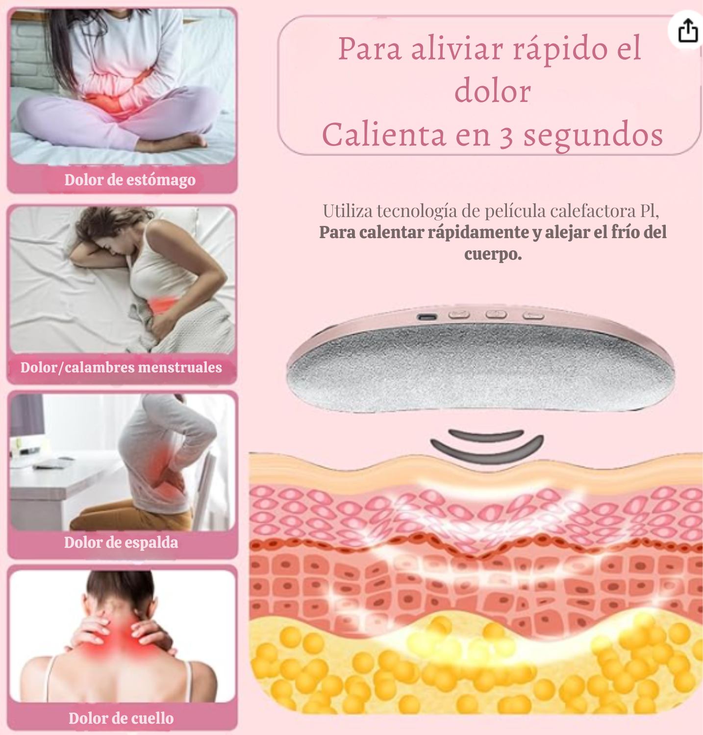 Cinturón térmico inteligente para el dolor menstrual