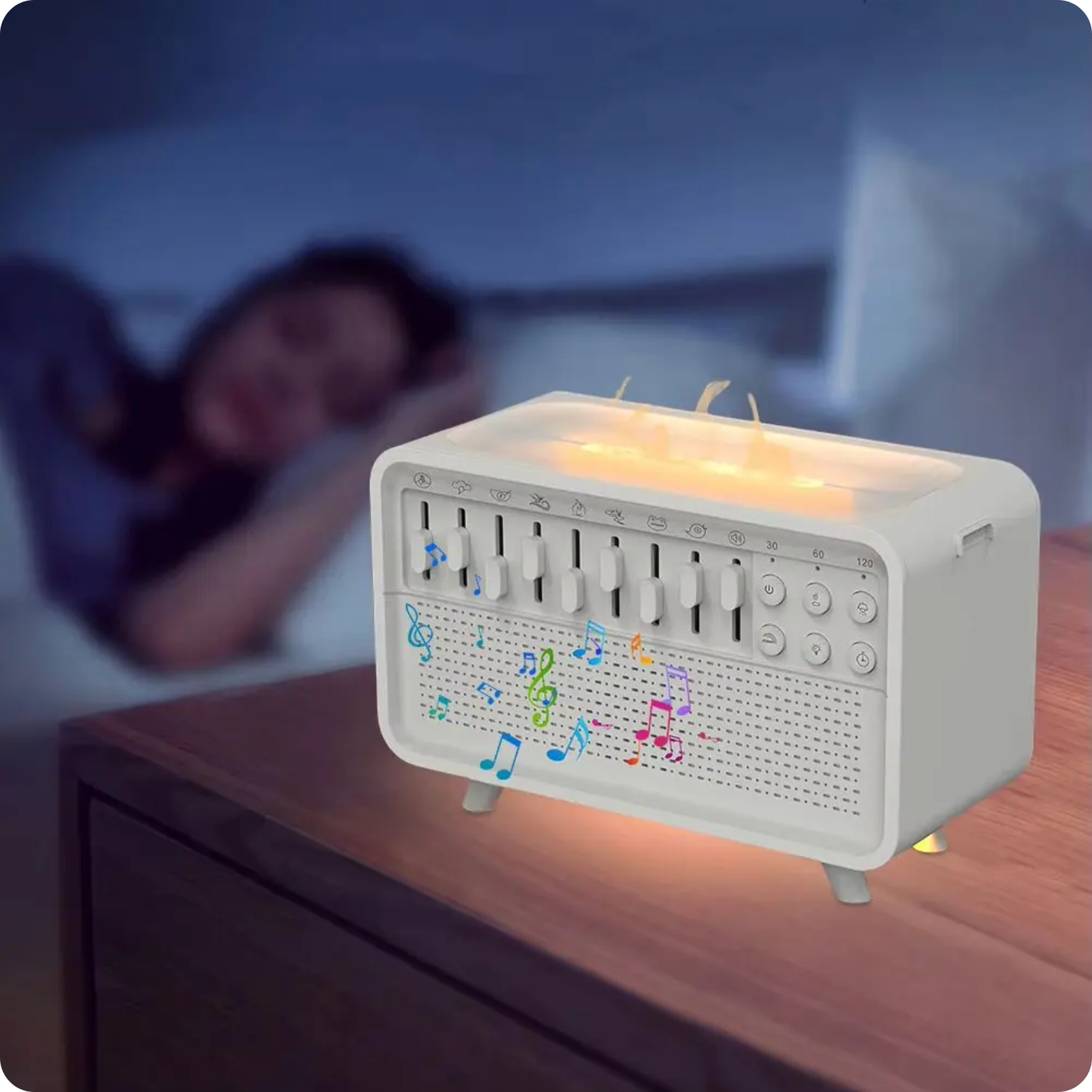 Humidificador de Aroma con Ruido Blanco y Luz LED Nocturna