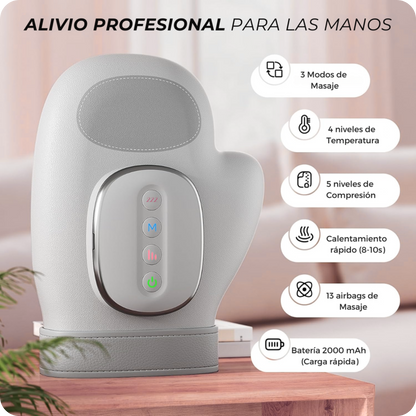 Detalle de compresión de aire y sistema de calor del masajeador Lunavia Ease
