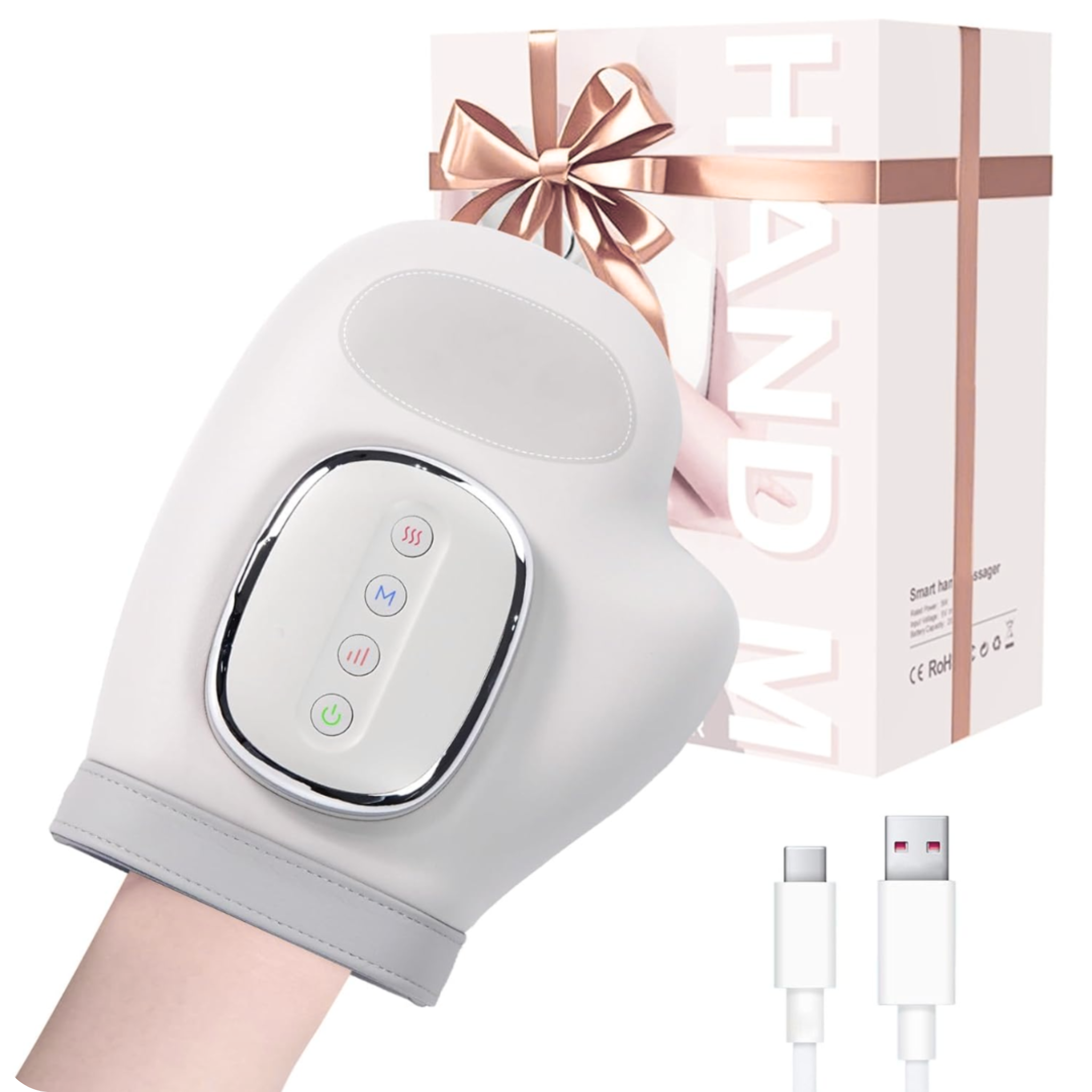 Masajeador de manos Lunavia Ease con compresión de aire y calor terapéutico para alivio de artritis, túnel carpiano y dolor en manos